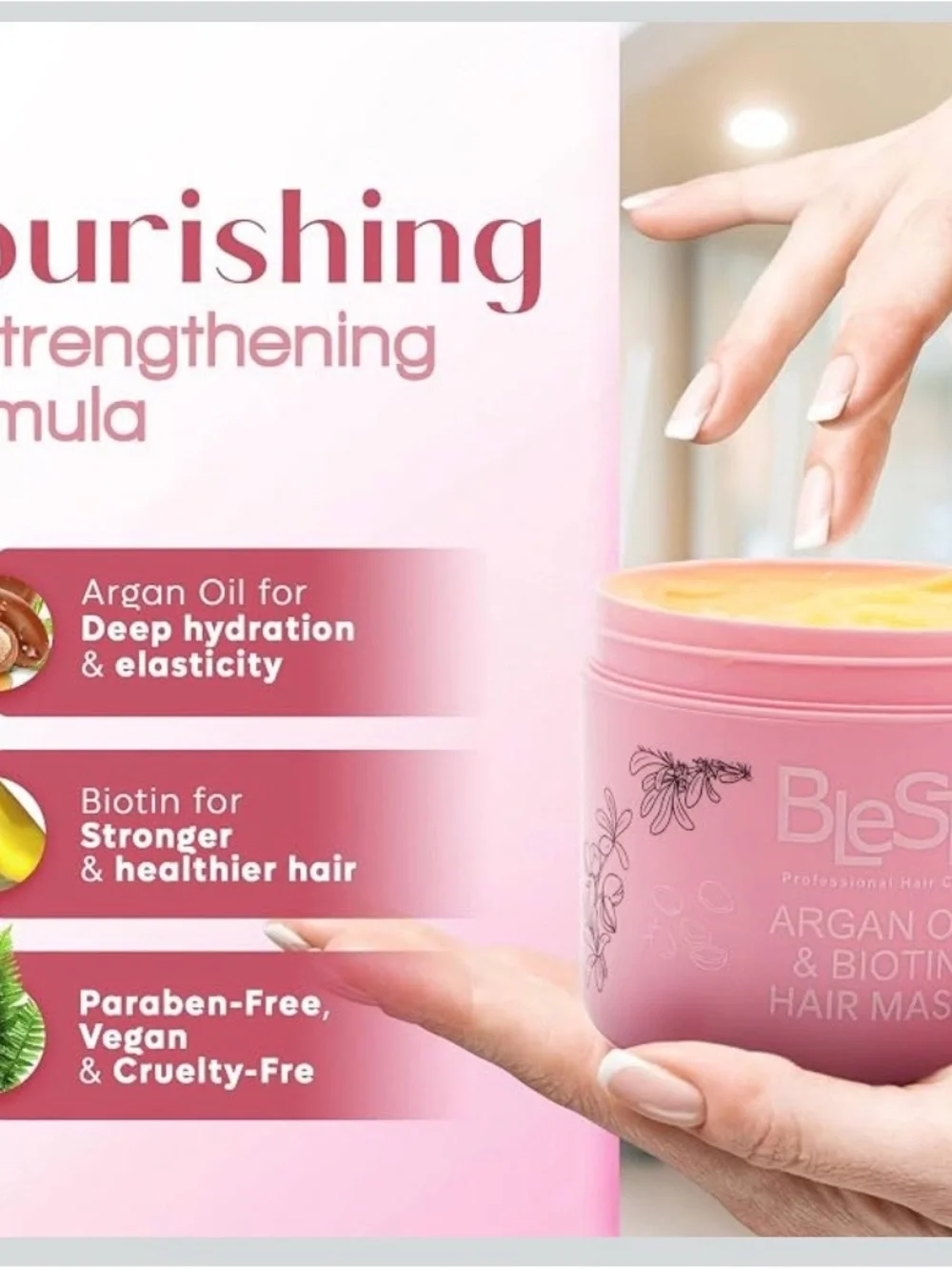 Blest Argan Oil & Biotin Hair Mask - Nourishing Treatment